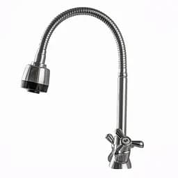 Змішувач для кухні Domino DK-H1-2N-103MA  хрест кераміка,с гофровиливом (17654) - мініатюра 2