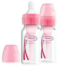 Пляшечка для годування Dr. Brown's Options, з вузьким горлечком, 120 мл, рожевий, 2 шт. (SB42305-ESX)