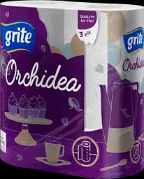 Трехслойные бумажные полотенца Grite Orchidea Gold, 2 рулона (499960)