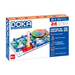 Конструктор електронний DOKA "СВІТЛО ТА КОЛІР RGB" DOKA D70700 - мініатюра 1