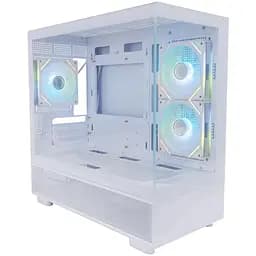 Корпус 1stPlayer Mi5-WH-2FC7R-W-1F7-W, белый, без БП, Mini Tower, Micro ATX/Mini ITX, 1xUSB 3.0/1xUSB 2.0, макс. CPU – 185 мм