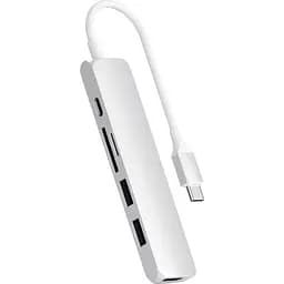 Адаптер Satechi Type-C Slim Multi-Port 4K V2 Silver (ST-SCMA2S) - мініатюра 2