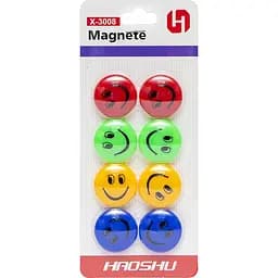 Магнит для доски Смайлик X-3008, 3 см, 8 шт.