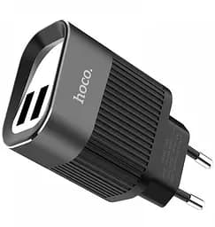 Мережевий зарядний пристрій 2USB Hoco C40A 2.4A Black