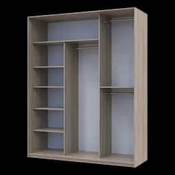 Шафа купе Сіті Лайт Слім Дуб Сонома Скло Сіре 180х60х225 (44900319) - мініатюра 3