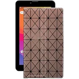 Чехол StatusCASE из экокожи для планшета Prestigio Wize 4117 3G Коричневый ромб