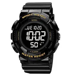 Чоловічий наручний спортивний годинник Skmei 2081 Чорний з золотом /Чорний