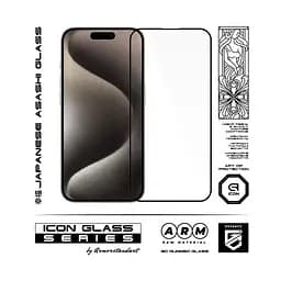 Захисне 3D скло для Apple iPhone 15 Pro, Icon 3D, загартоване, 9H, загартоване скло, повне проклеювання, протиударне, глянсове з олеофобним покриттям, на весь екран, сумісне з чохлами, проста установка, ArmorStandart (ARM74270) - мініатюра 2