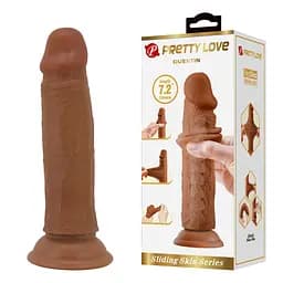 Фалоімітатор PRETTY LOVE QUENTIN 7.2(184mm) Sliding Skin Series TPR, Suction base Bendable PRETTY LOVE BW-008126LP 103598