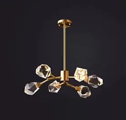 Светодиодная хрустальная люстра Изумруд 8612 (Золотая) на 6 плафонов