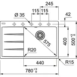 Кухонна мийка Franke Centro CNG 611-78 TL 114.0630.479 - мініатюра 2