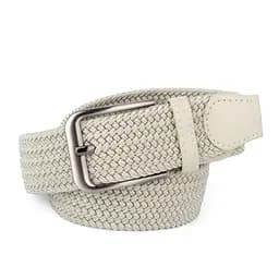 Ремень резинка мужской PS-40045 (110 см) бежевый плетеный