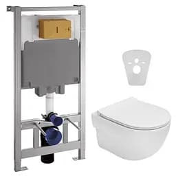 Комплект инсталляция 3 в 1 Volle Master Neo 201010 + унитаз Roca Meridian Rimless A34H242000 укороченный с сидением Soft Close Slim, Белый