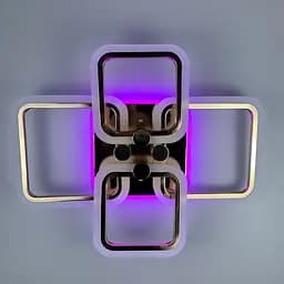 Золота LED люстра на 2+2 ріжки квадратної форми Line.F A 2503/2+2 RGB GD - мініатюра 2