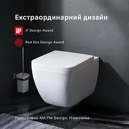 Унітаз підвісний FlashClean Am.Pm Spirit 2.0 з сидінням мікроліфт Square білий C701701SC, Білий - мініатюра 2