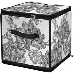 Кошик Idea Home Anthracite Flowers DB-22 з кришкою 30x30x30 см (DB-22 квад. з/кр з/блиск Anthracite Flowers)