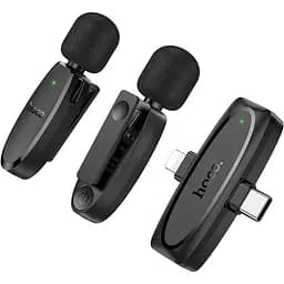Мікрофонна радіосистема Hoco L15 Crystal Lightning/USB-C Black (638623) [158594] - мініатюра 2