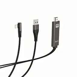 Кабель адаптер HOCO UA14, Lightning HDMI USB, довжина 2 м, передача зображення, підтримка HD - мініатюра 5