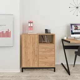 Тумба офісна L-800 combi Loft Design (Дуб Крафт золотий)