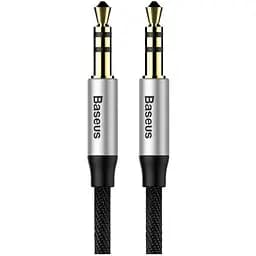 Кабель мультимедийный Jack 3.5mm Yiven M30 M/M 1m silver-black Baseus (CAM30-BS1)
