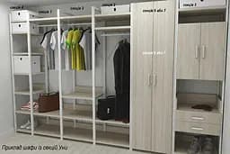 Шафа Гардероб Уні секція 7 серії Конект Ferrum-decor 220x60x50см Білий метал ДСП Дуб Сонома 16 мм (FRD-104569) - мініатюра 7