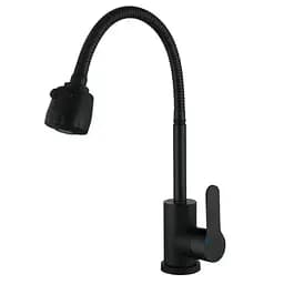 Смеситель для кухни Zerix DAX-011 Black с гибким изливом ZX4822 Черный матовый