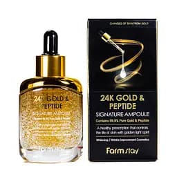 Сыворотка ампульная для лица антивозрастная FarmStay 24K Gold & Peptide 35 мл