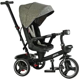 Дитячий триколісний велосипед Best Trike Marco 9155 / 318-82 з поворотним сидінням складним кермом музичною фарою зелений