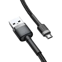 Кабель Baseus Cafule cable USB For Micro 2.4A 1m Grey Black - мініатюра 2