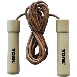 Скакалка York Fitness Leather Skip с деревянными ручками