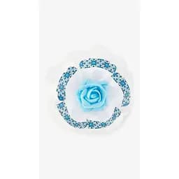 Бант вышиванка 276058 10 см Бело-голубой