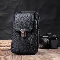 Чоловіча сумка на пояс із натуральної шкіри Vintage 22736 чорна - мініатюра 10