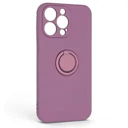 Силиконовый чехол для Apple iPhone 13 Pro, Icon Ring, фиолетовый, панель-накладка, с кольцом-подставкой на 360°, противоударный, возможность использования магнитных держателей, ArmorStandart (ARM68673)