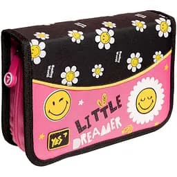 Пенал твердий Yes HP-04 Smiley World, 13х21х4 см, рожевий із чорним (533348)