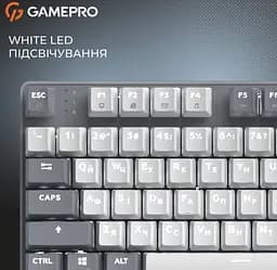 Клавиатура игровая механическая GamePro MK-110-G USB Hot-Swap Outemu Red Switch Gray-White - мініатюра 11