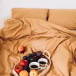 Комплект постельного белья 100% хлопок охра горчица Ohra - двухспальный 