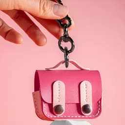Шкіряний футляр Briefcase для навушників AirPods Pro 2 / Pro Pink - мініатюра 3