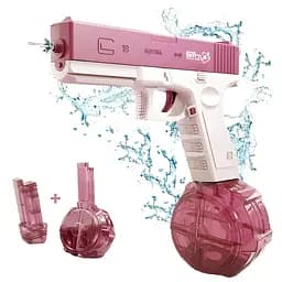 Водяний пістолет Water Gun Glock на акумуляторі рожевий, 666-2