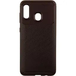 Чохол-накладка iPaky Carbon Fiber Series/Soft TPU Case Samsung Galaxy A20/A30 Brown