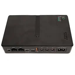 Міні ДБЖ для роутера Voltronic UPS-18W DC1018P 11600mAh 5V 9V 1A PoE 15/24V LAN USB Type-C 10-12 год резервного живлення Black