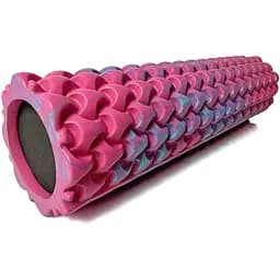 Масажний ролик EasyFit Plexus 45 см Рожевий-блакитний (EF-3341-3-PB)