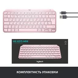 Клавіатура Logitech MX Keys Mini Wireless Illuminated Rose (920-010500) - мініатюра 9