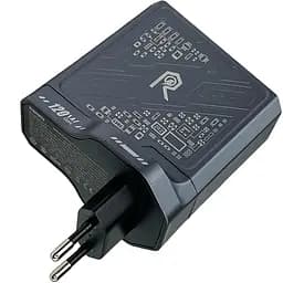 Зарядний адаптер Remax Mecha Warrior 1A+3C RP-U107 швидка зарядка GaN 120W 3xType-C + 1xUSB-A Чорний - мініатюра 4