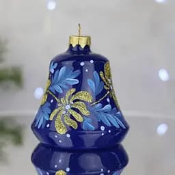 Ялинкова прикраса Санта Шоп Дзвіночок льодяний скло (4820001165524) - мініатюра 2
