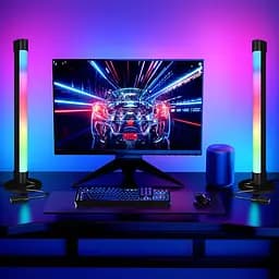 Настільна LED лампа RGB 5V Panel 2 Single side Bluetooth dual pack USB with app Black - мініатюра 6