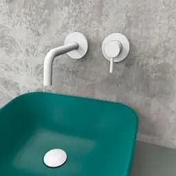 Смеситель для раковины настенный Paffoni Light излив 178 мм white matt LIG006BO70, Белый матовый