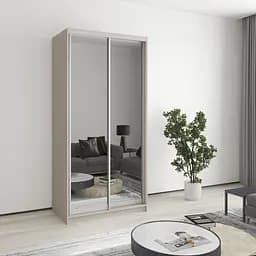 Шафа-купе дводверна MebelStar Стандарт AL 2 Дзеркала 100x60x210 см Кашемір (MBS-2540)