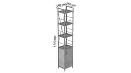 Етажерка 4/34 Ferrum-decor Серії Конект із тумбою 179x34x28 Сірий ДСП Бетон (FRD-104483) - мініатюра 3