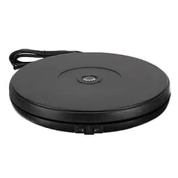 Поворотний стіл для предметної зйомки 3D з підсвічуванням, автоматичний Heonyirry C250, діаметр 25 см, чорний (100654)