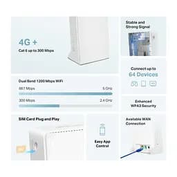 Маршрутизатор MB230-4G AC1200, 4G/LTE, 1xGE LAN, 1xGE WAN Mercusys teh0017302 - мініатюра 5